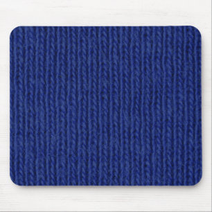 Blue knitted cotton close up mousemat