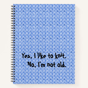 Blue Knitted Texture Spiral Notebook