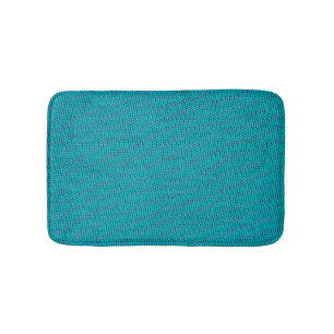 Blue Knitting Wool Texture Closeup Bath Mat