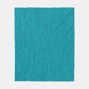 Blue Knitting Wool Texture Closeup Fleece Blanket