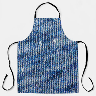 Blue knitting wool texture closeup photo backgroun apron