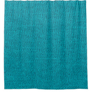 Blue knitting wool texture closeup photo backgroun shower curtain