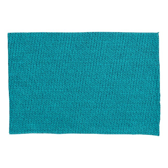 Blue Knitting Wool Texture Closeup Pillowcase (Front)