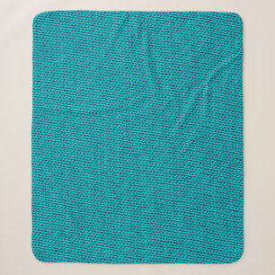 Blue Knitting Wool Texture Closeup Sherpa Blanket