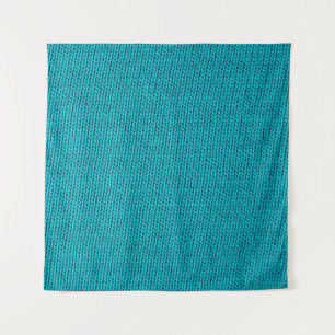 Blue Knitting Wool Texture Closeup Tapestry