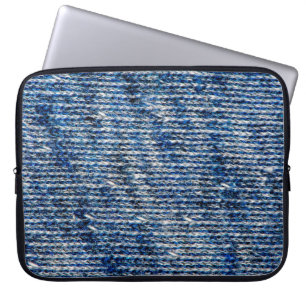 Blue knitting wool texture laptop sleeve
