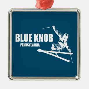 Blue Knob Pennsylvania Skier Metal Tree Decoration