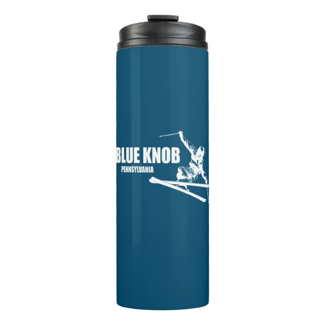 Blue Knob Pennsylvania Skier Thermal Tumbler (Front)