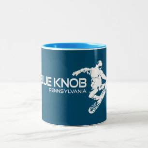 Blue Knob Pennsylvania Snowboarder Two-Tone Coffee Mug