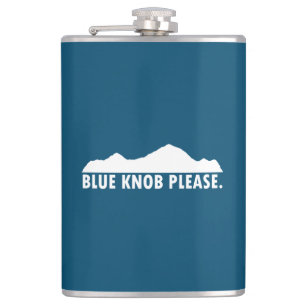 Blue Knob Please Hip Flask
