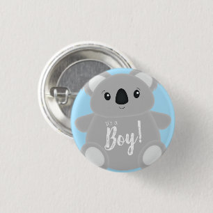 Blue Koala Bear Baby Shower 3 Cm Round Badge
