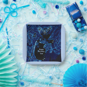 Blue Koala Bear Birthday Paper Plate