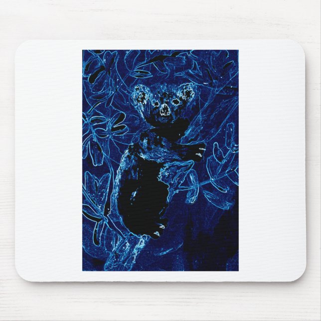 Blue Koala Bear Tree Mouse Mat (Front)