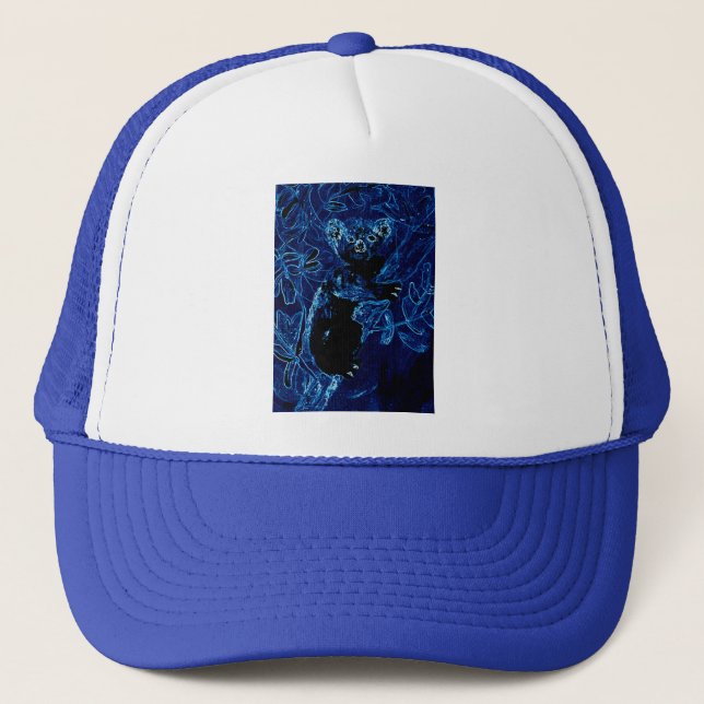Blue koala Tree Hug Trucker Hat (Front)
