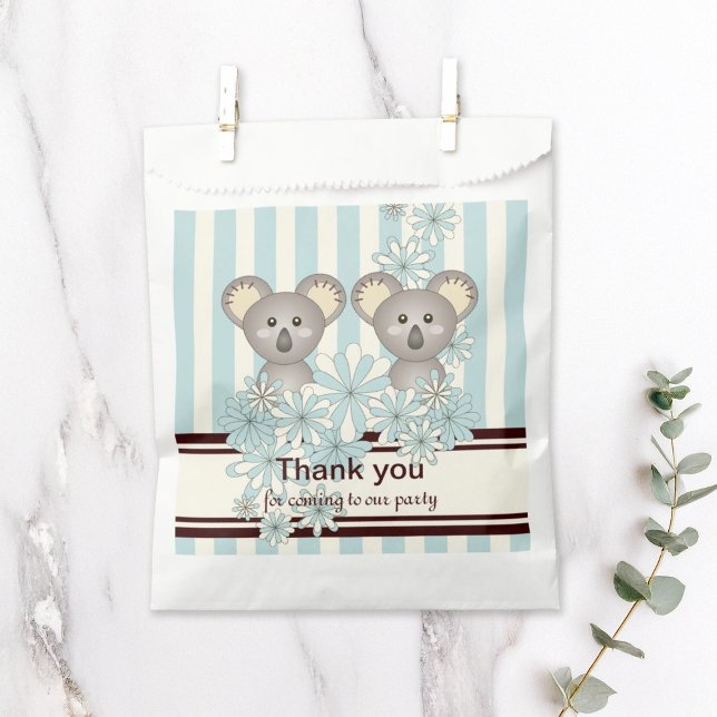Blue Koala Twin Baby Shower / Kids Birthday Party Favour Bags (Creator Uploaded)