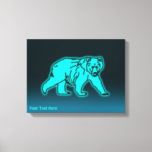 Blue Kodiak Bear Canvas Print