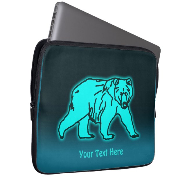 Blue Kodiak Bear Laptop Sleeve (Front Right)