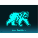 Blue Kodiak Bear Photo Sculpture Magnet<br><div class="desc">A bright, neon-like rendering of a Kodiak Bear. Inspired by the Northern Lights. Customise by adding your own text. The Kodiak Bear (ursus arctos middendorffi), a subspecies of the brown, or grizzly, bear are the world's largest bears. A full grown male can be over ten feet tall when upright on...</div>