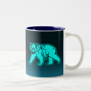 Blue Kodiak Bear Two-Tone Coffee Mug