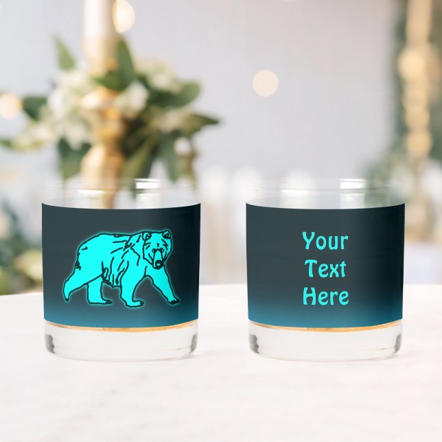 Blue Kodiak Bear Whiskey Glass (Insitu (Wedding))