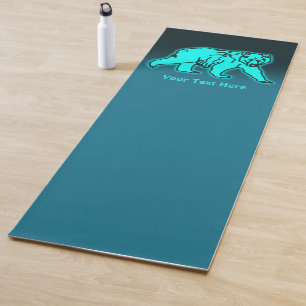 Blue Kodiak Bear Yoga Mat