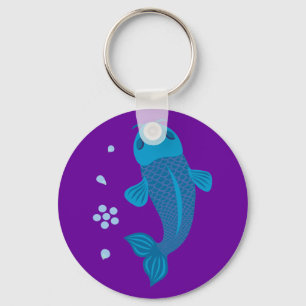 Blue Koi Fish Key Ring