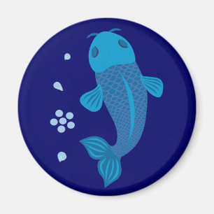 Blue Koi Fish Magnet