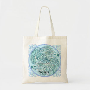 Blue Koi Fish tote bag