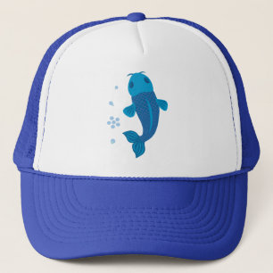 Blue Koi Fish Trucker Hat