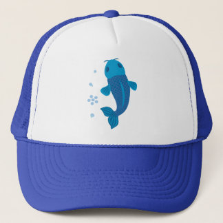 Blue Koi Fish Trucker Hat