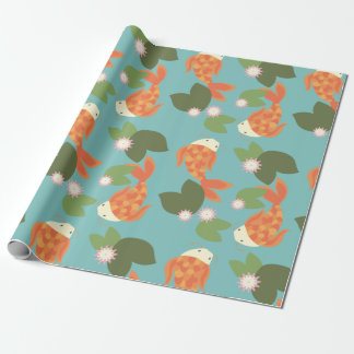 Blue Koi Pond Wrapping Paper
