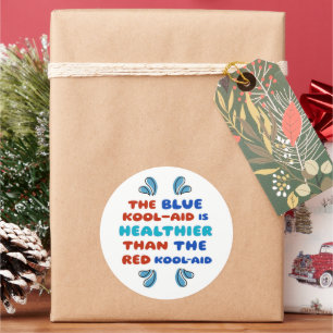 Blue Kool Aid ROUND STICKER