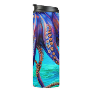 Blue Kraken Octopus Tentacles Thermal Tumbler