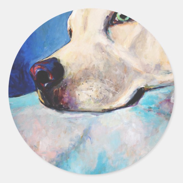 Blue Lab Classic Round Sticker (Front)