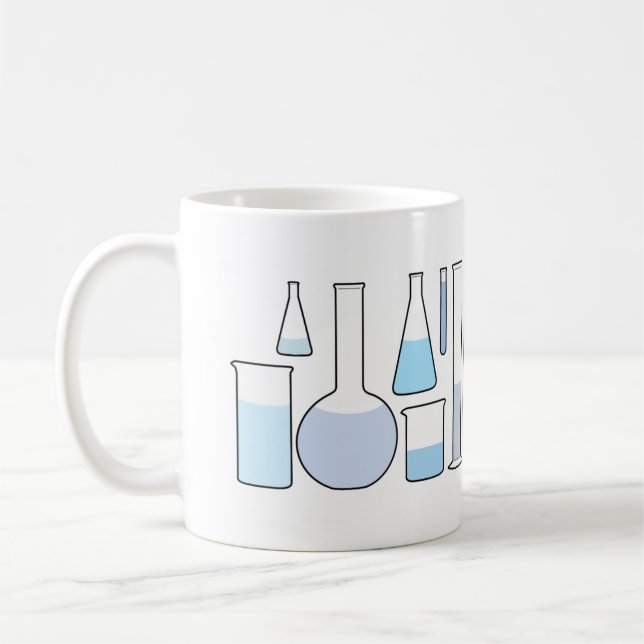Blue Laboratory Glassware Coffee Mug (Left)