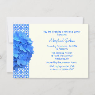 Blue Lace and Hydrangeas Rehearsal Dinner Invitation