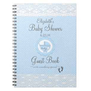 Blue Lace-Baby Shower Guest Book