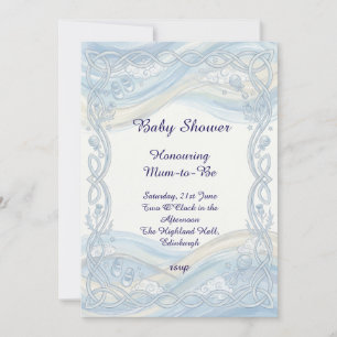 Blue Lace Baby Shower Invitation