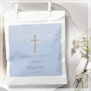 Blue Lace Baptism Thank You Favour Bag
