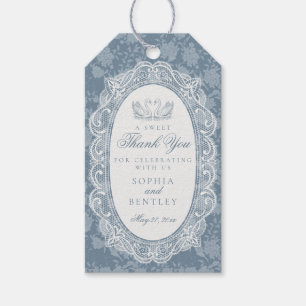 Blue Lace Doily Vintage Floral Bridal Shower Gift Tags