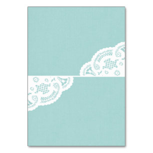 Blue Lace Doily Wedding Table Place Cards