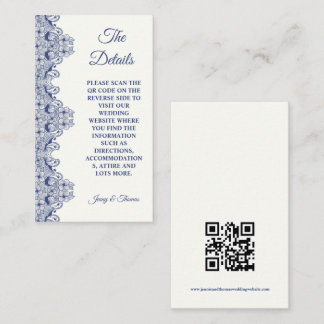 Blue Lace Elegant Wedding Details CARD