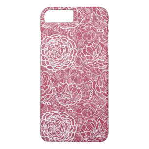 Blue lace flowers pattern background iPhone 8 plus/7 plus case