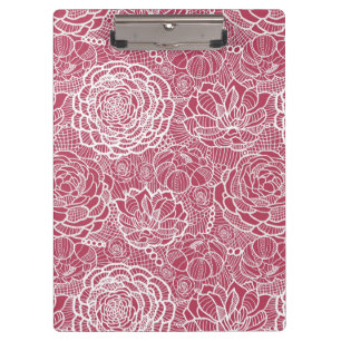 Blue lace flowers pattern background clipboard