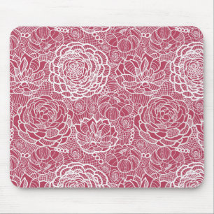 Blue lace flowers pattern background mouse mat