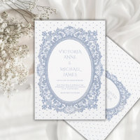 Blue Lace Frame Whimsical Vintage Wedding