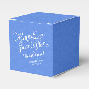 Blue Lace Happily Ever After Personalised Wedding Favour Box