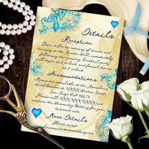 Blue Lace Heart Baroque Gold Mexican Wedding