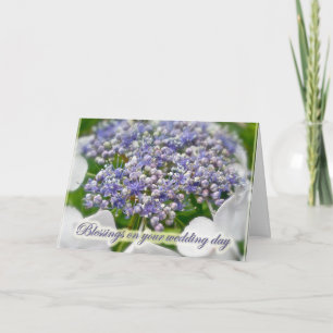 Blue Lace Hydrangea Wedding Blessings Card