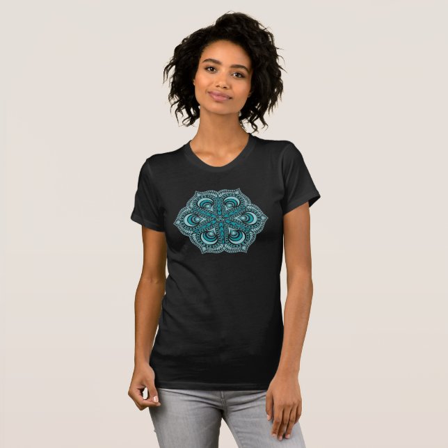 Blue Lace Mandala T-shirt (Front Full)